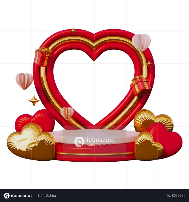 Valentine Podium Showcase  3D Icon