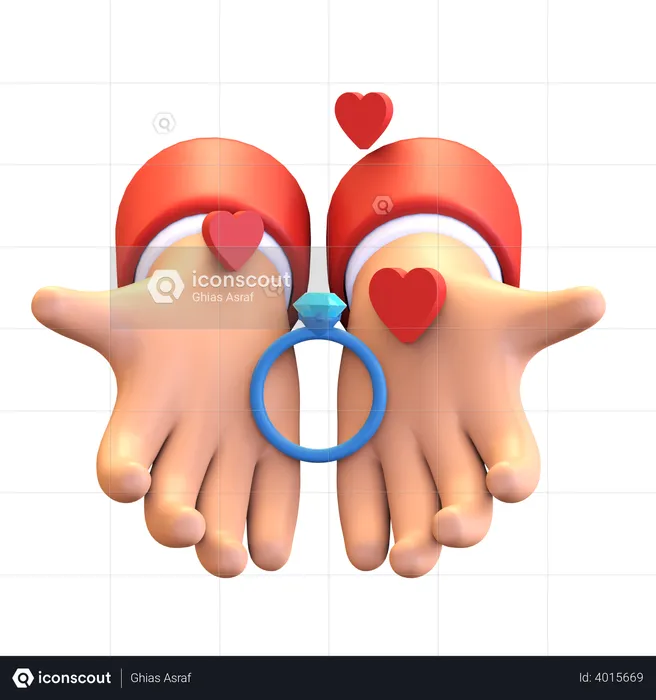 Valentine ring  3D Illustration