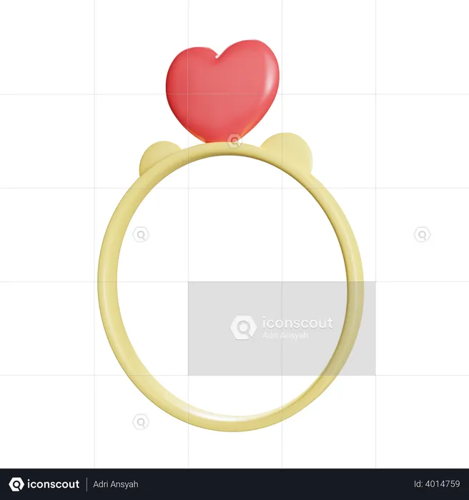 Valentine Ring  3D Illustration