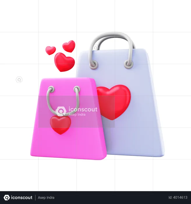 Valentine Shopping  3D Illustration