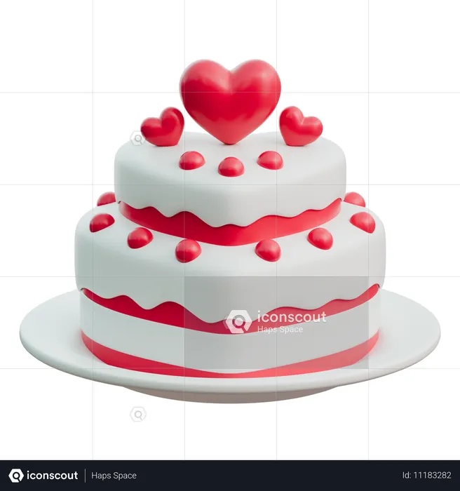 Valentines Cake  3D Icon