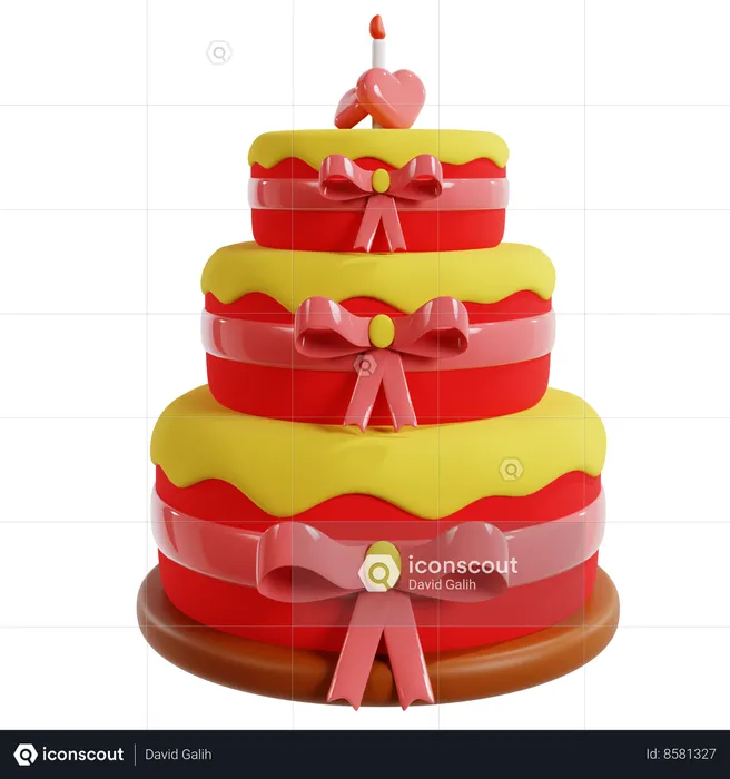 Valentines Celebration Cake  3D Icon