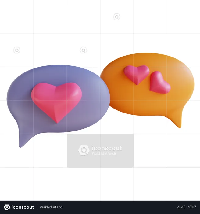 Valentines chat  3D Illustration