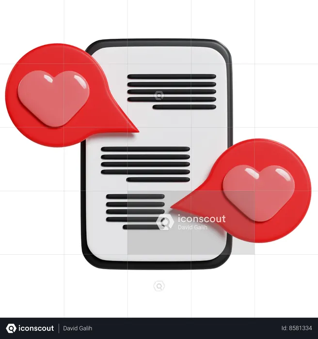 Valentines Chat Love  3D Icon