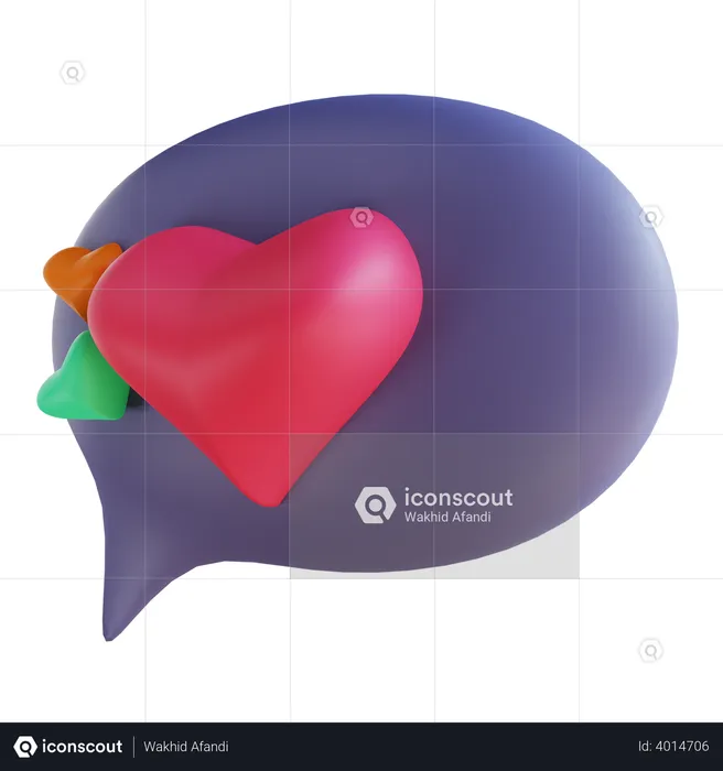 Valentines conversation  3D Illustration
