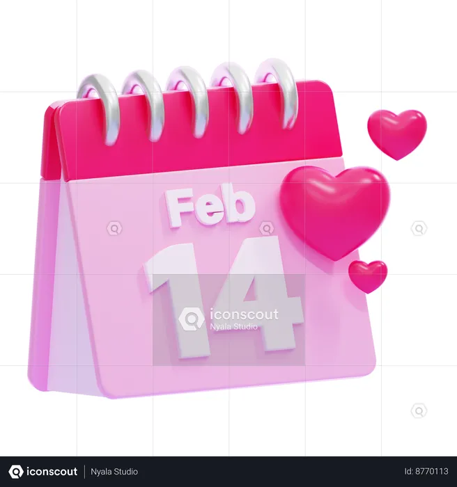Valentine's Day Calendar  3D Icon
