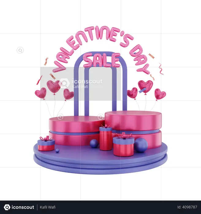 Valentines Day Sale Podium  3D Icon