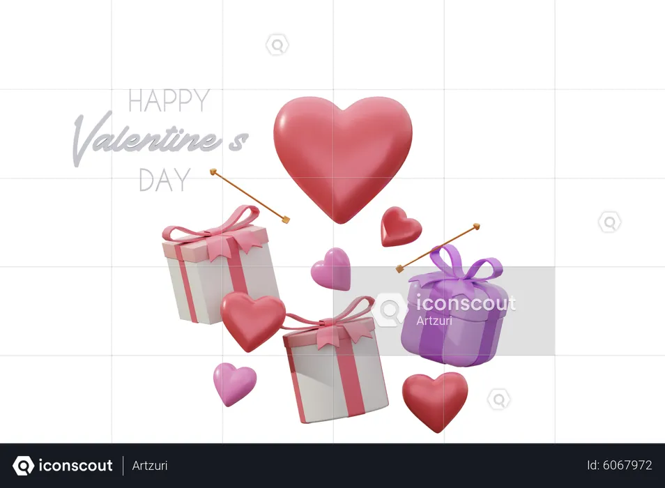 Valentines Gift  3D Illustration