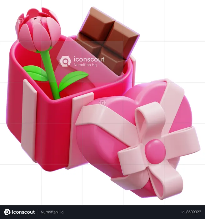 Valentine's Gift Box  3D Icon