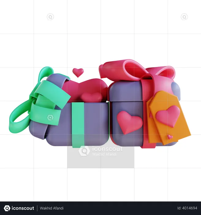 Valentines gift boxes  3D Illustration