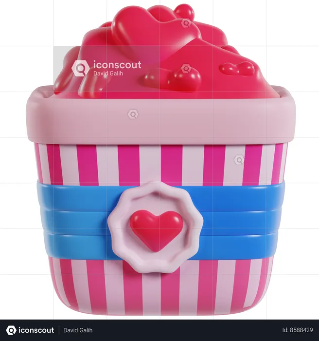 Valentine’s Popcorn Container  3D Icon