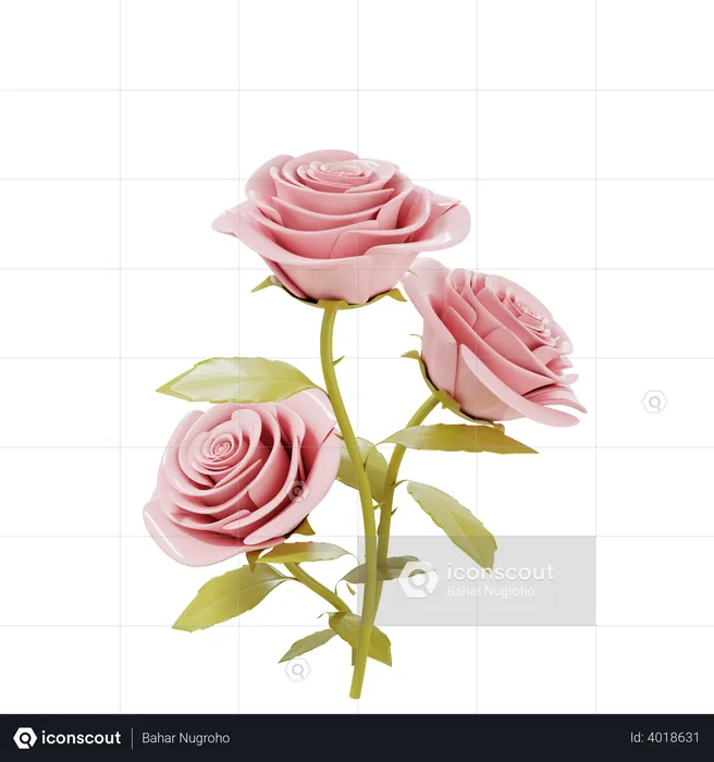 Valentines rose day  3D Illustration