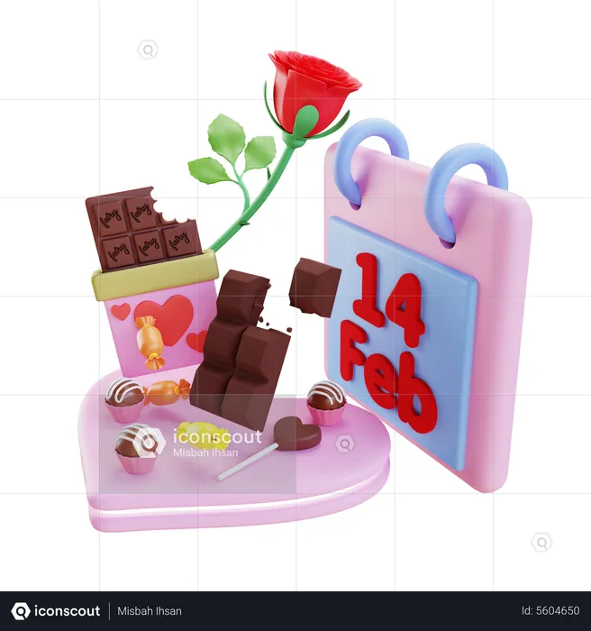 Valentinstag  3D Illustration