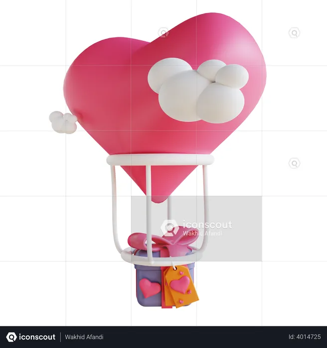 Geschenk zum Valentinstag  3D Illustration