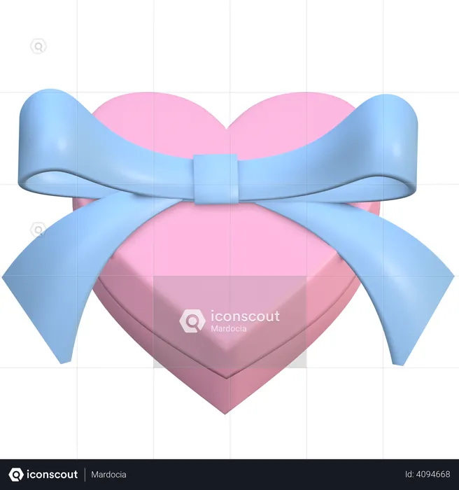 Valentinstag Geschenkbox  3D Illustration