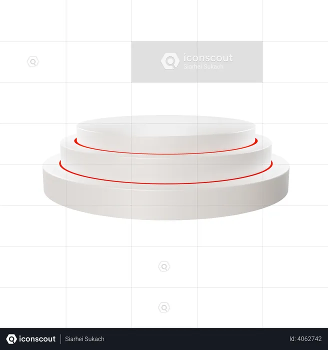 Valentins-Podium  3D Illustration