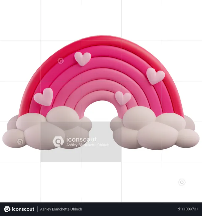 Valentinstag Regenbogen  3D Icon