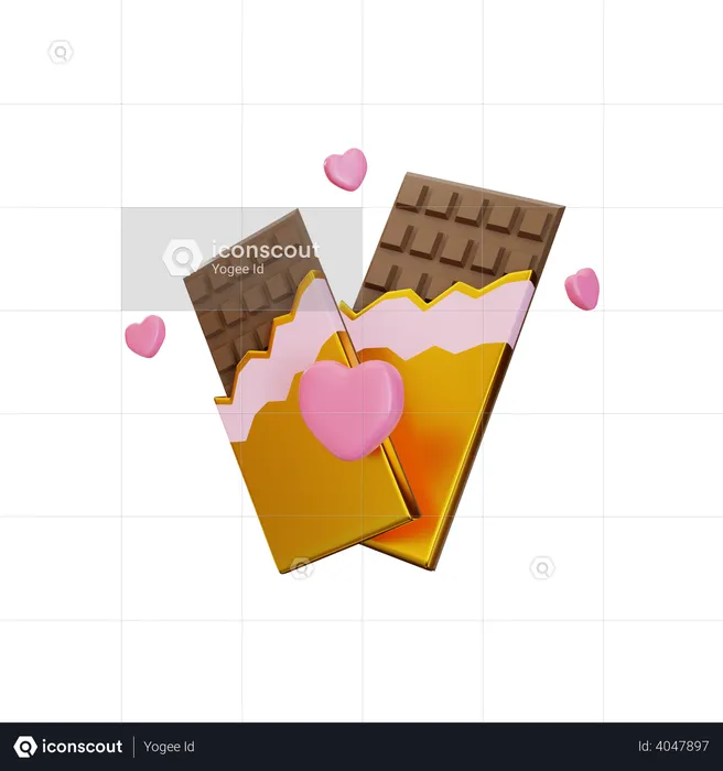 Valentinstag Schokolade  3D Illustration