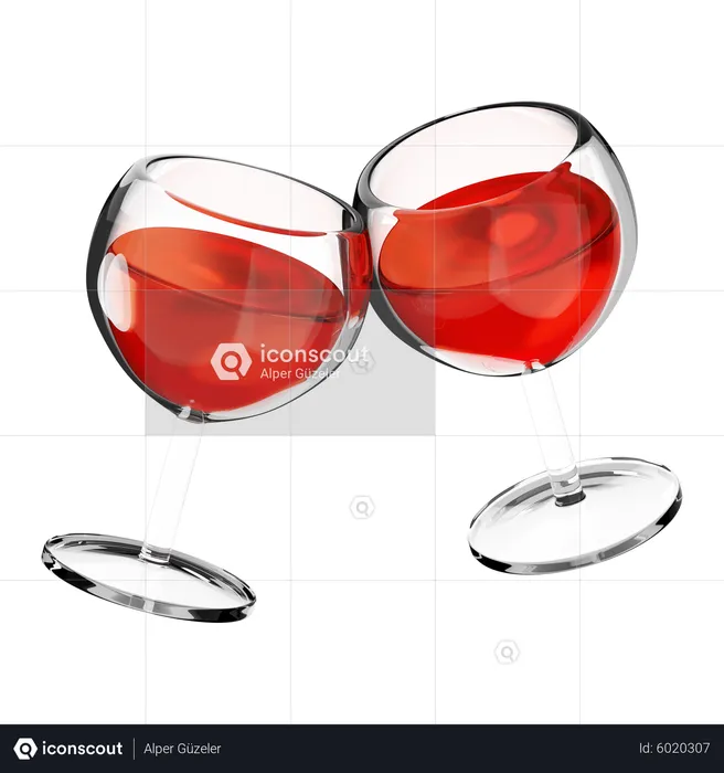 Valentinstag Wein  3D Icon