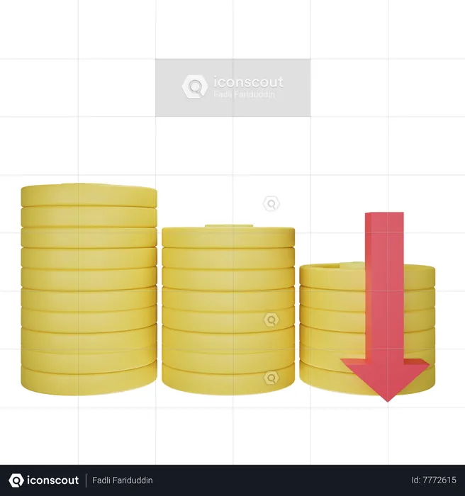 Valeur monétaire en baisse  3D Icon