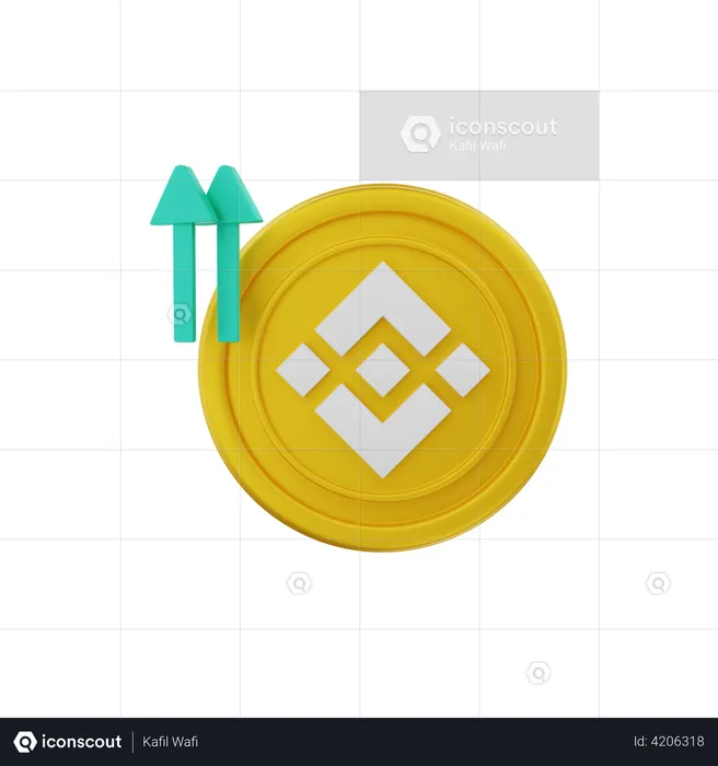 Valeur de Binance en hausse  3D Illustration