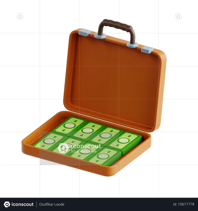 Valise d'argent  3D Icon