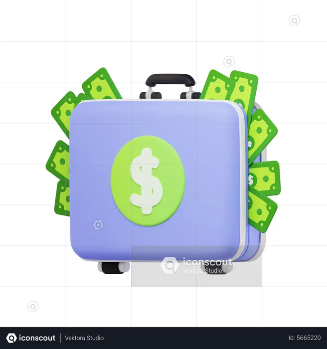 Valise d'argent  3D Icon