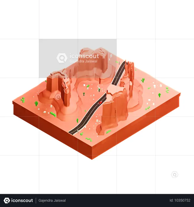 Valle del monumento  3D Icon