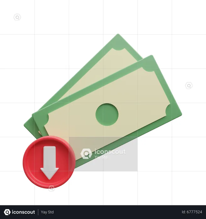 Valor del dinero débil  3D Icon