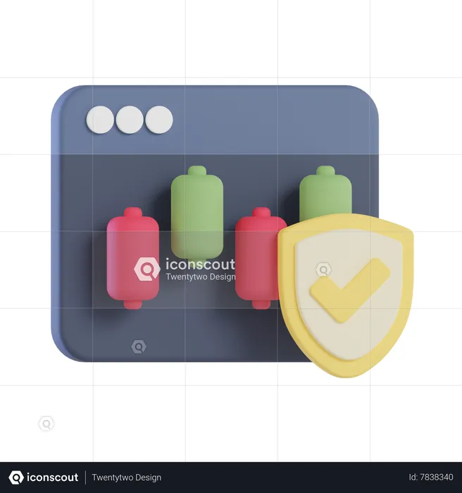 Seguridad del mercado de valores  3D Icon