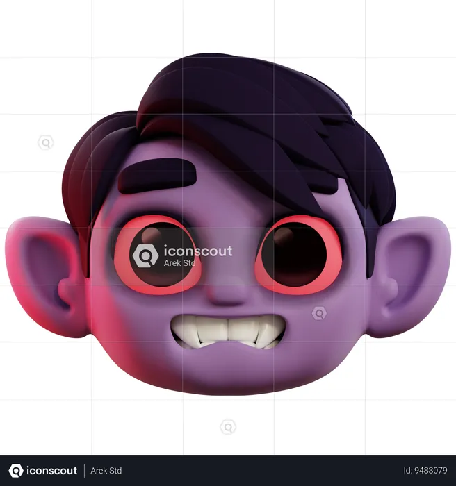 Vampire Anxious Emoji 3D Icon