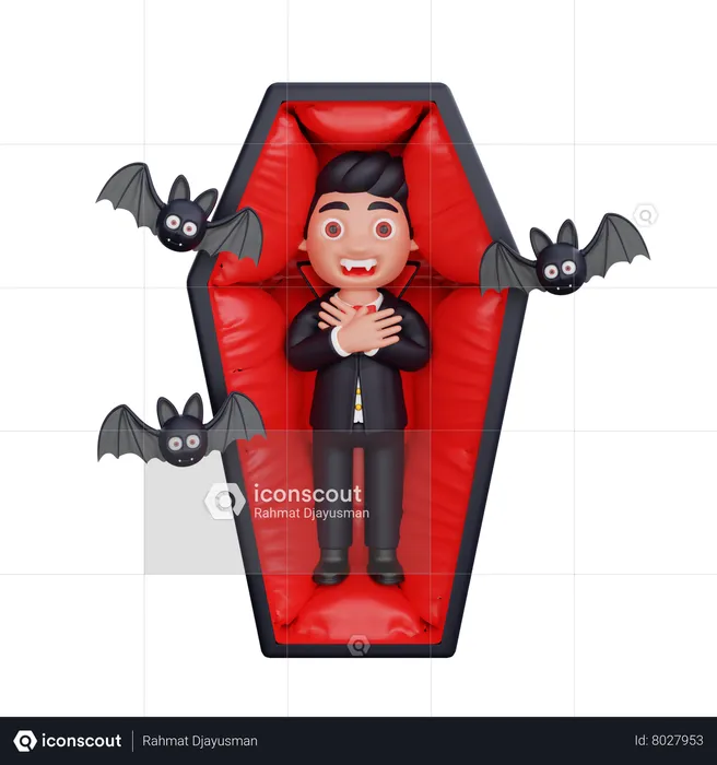 Vampire coming out of Burial chamber  3D Illustration
