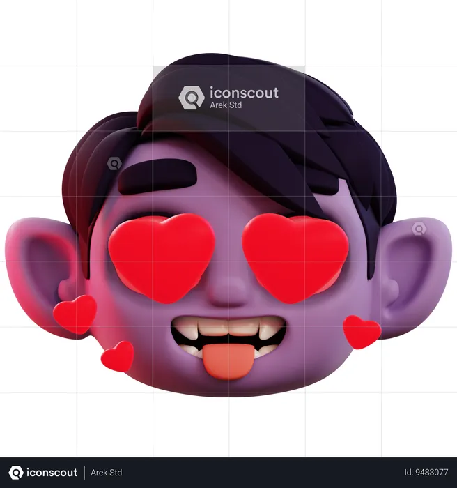 Vampire Love Emoji 3D Icon
