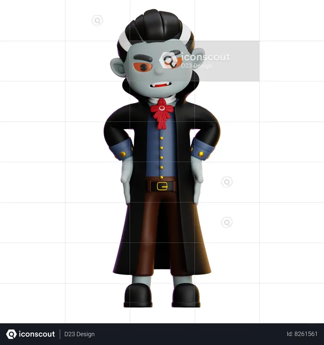 Vampire Standing In Pose  3D Illustration