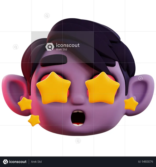 Vampire Star Emoji 3D Icon