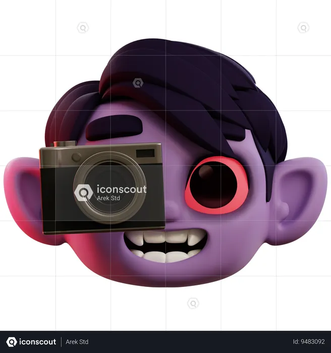 Vampire Taking Photo Emoji 3D Icon