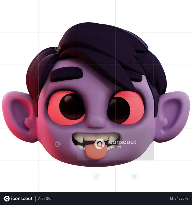 Vampire Ugly Face Emoji 3D Icon