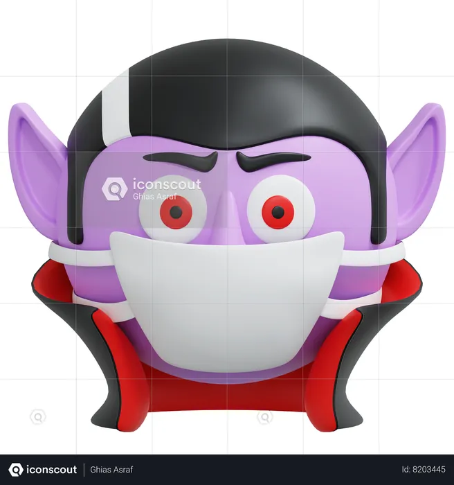 Vampire Wearing Mask  3D Icon