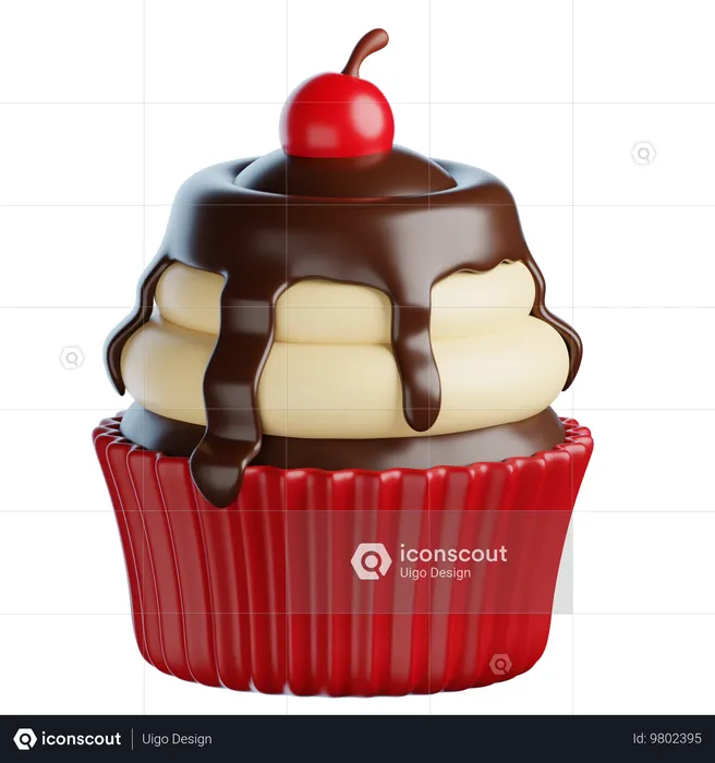 Vanilla Chocolate Cupcakes  3D Icon