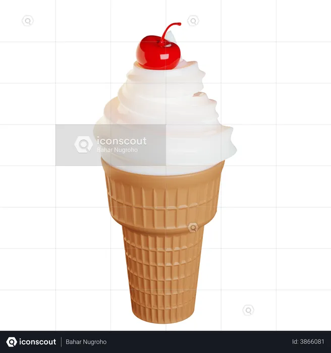 Vanilla Ice Cream  3D Illustration