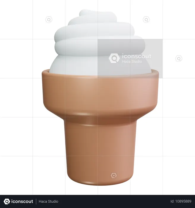 バニラアイスクリームコーン  3D Icon