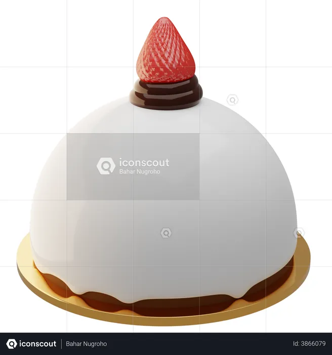 Vanilla Round Cake  3D Illustration