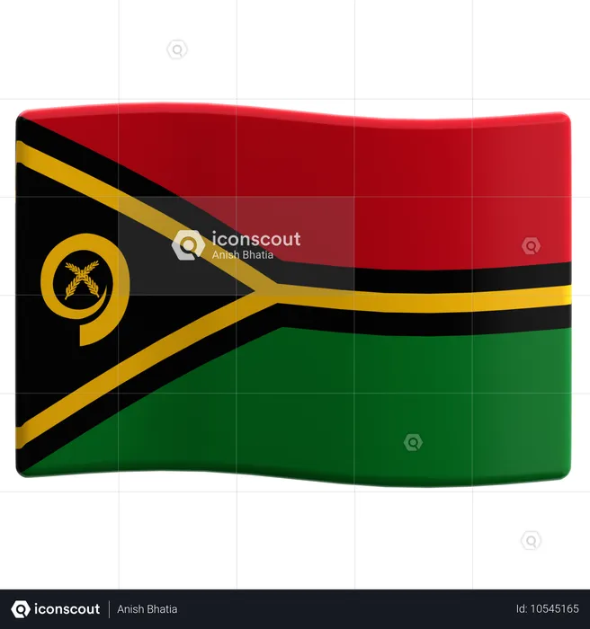 Vanuatu Flag 3D Icon