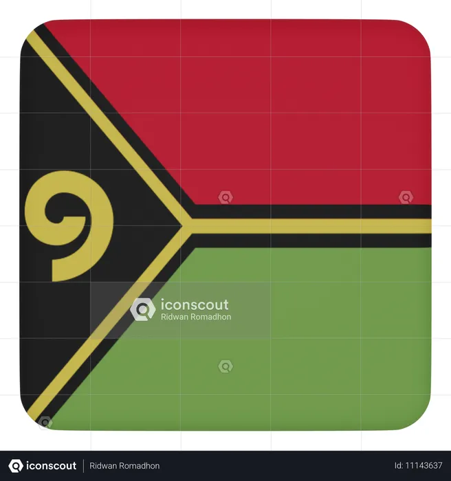 Vanuatu Flag 3D Icon