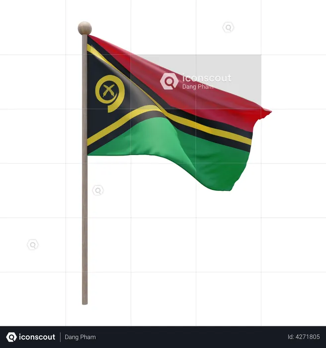 Vanuatu Flagpole Flag 3D Flag