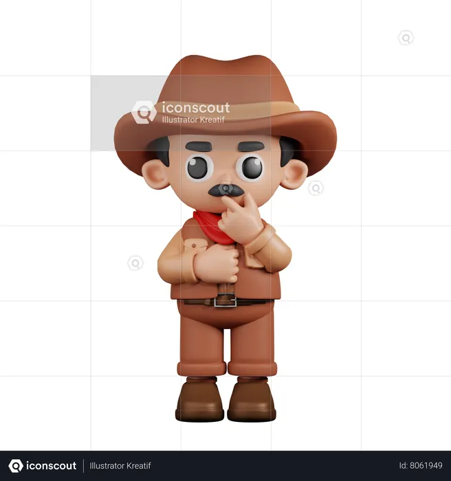 Vaquero curioso  3D Illustration