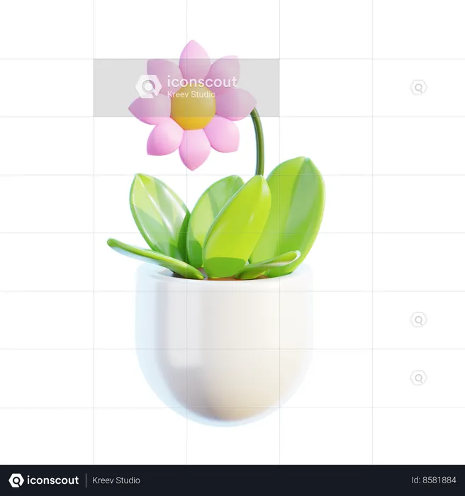 Vaso de planta  3D Icon