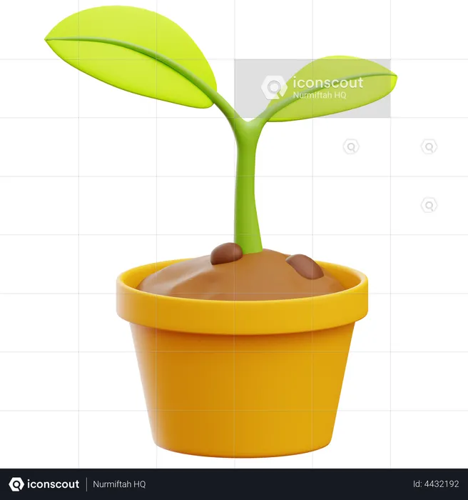 Vaso de planta  3D Icon