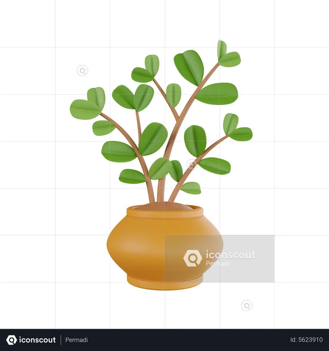 Vaso de planta  3D Icon