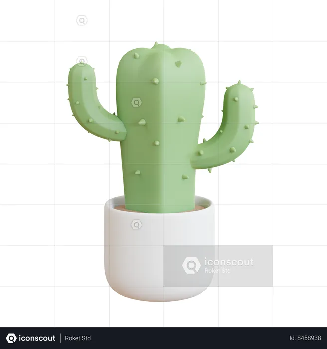 Vaso de cacto  3D Icon